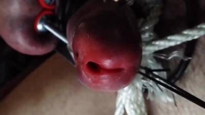 CBT with a stainless tube, clamps on balls, and super glue - boyfriendtv.com