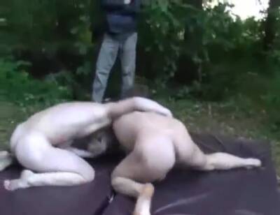 Russian youths nude wrestle outdoors - boyfriendtv.com - Russia