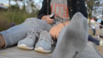 Skater outdoor dirty socks and feet - boyfriendtv.com